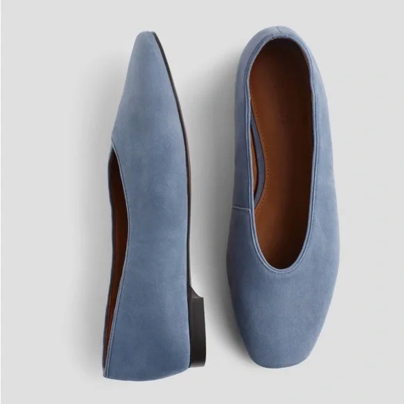 NWT! MADEWELL Women’s The Mylie Ballet Flat in Basalt Blue Suede Size 9.5 no box - Picture 2 of 15